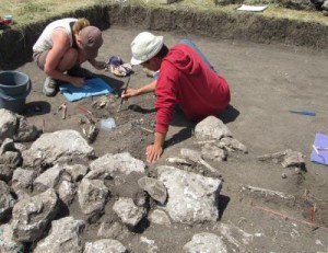 Archaeologists working at the site: Image: Vladirmir Stolba