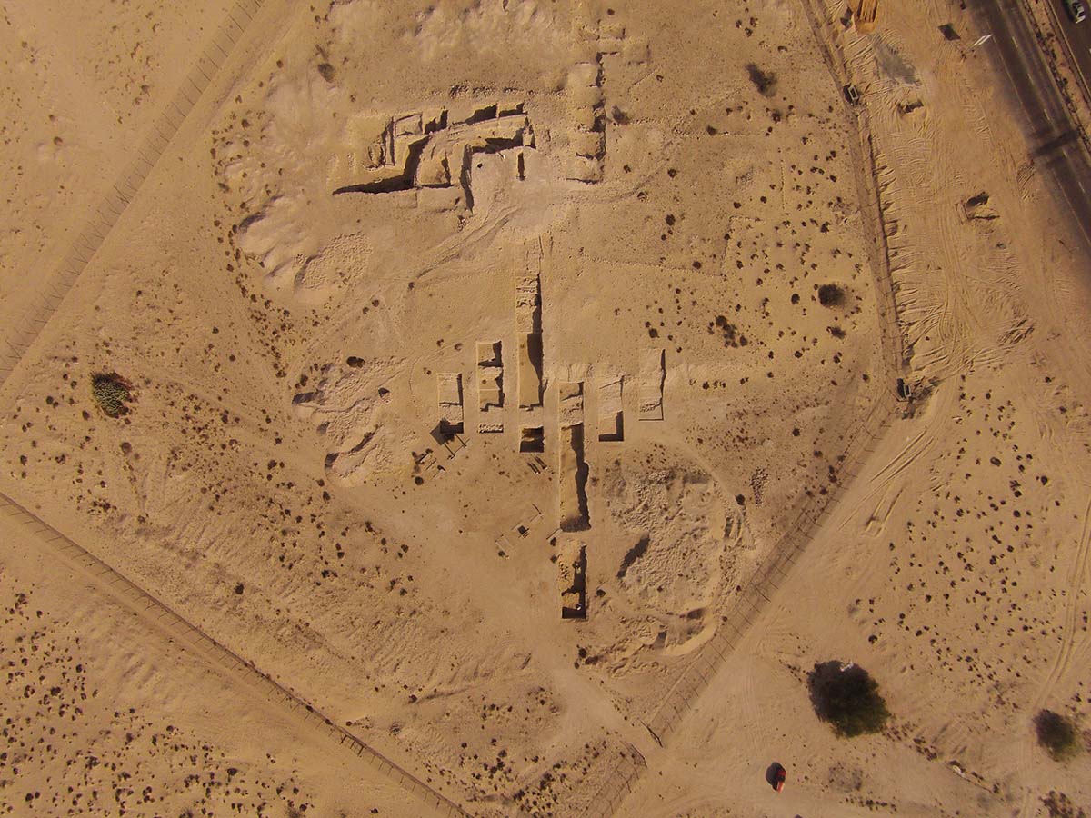 Image from a drone of the Tell Abraq settlement in the UAE