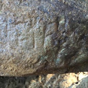 Closeup of text on the Etruscan stele. Image credit: Mugello Valley Project.